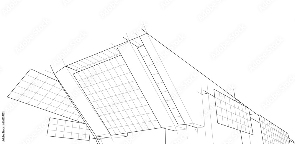 Abstract architectural background vector 3d illustration Abstract architectural background vector 3d illustration