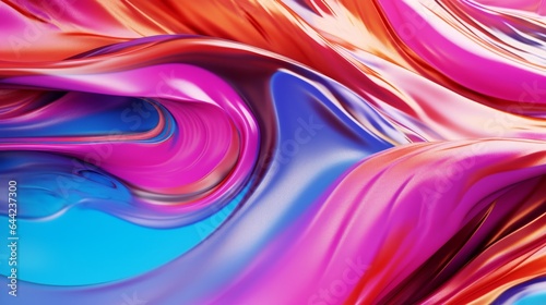 Colorful wave liquid metallic abstract background