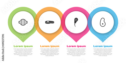 Set Barbecue grill, Steak meat, Rib eye steak and . Business infographic template. Vector