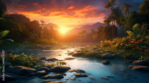 Fototapeta Naklejka Na Ścianę i Meble -  beautiful river in the mountains