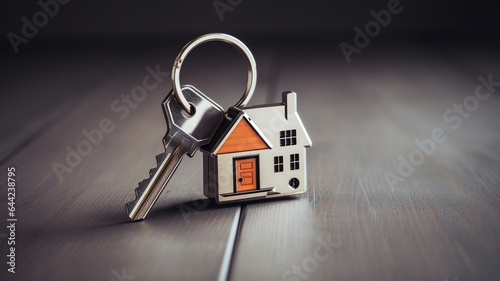 house keys and a small house on the table