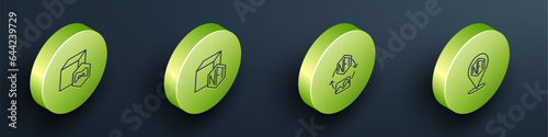 Set Isometric line NFT Digital crypto art, and icon. Vector
