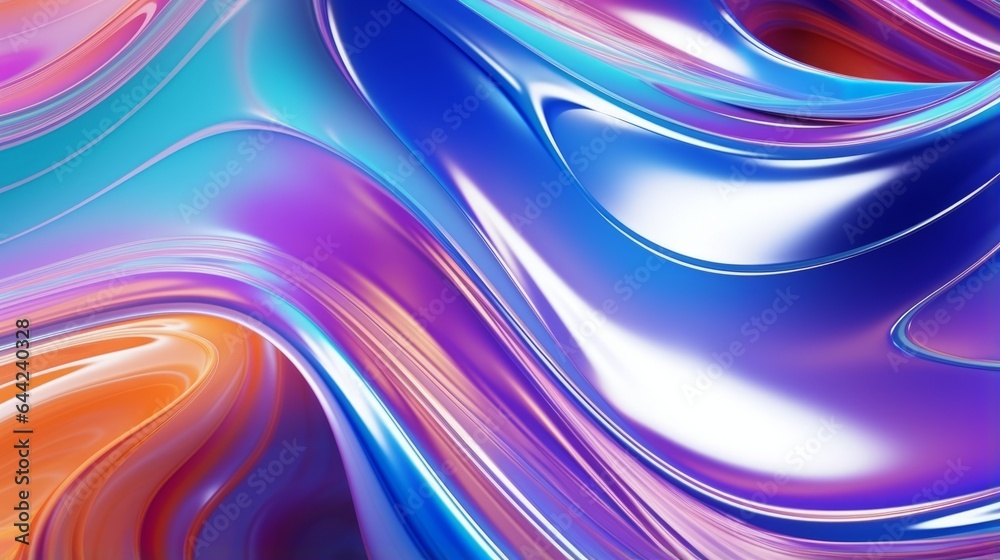 Colorful wave liquid metallic abstract background