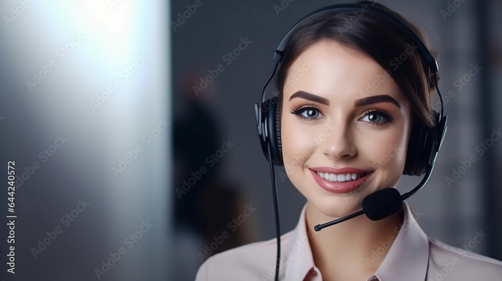 Brunette secretary at successful business office Brunette secretary at successful business office