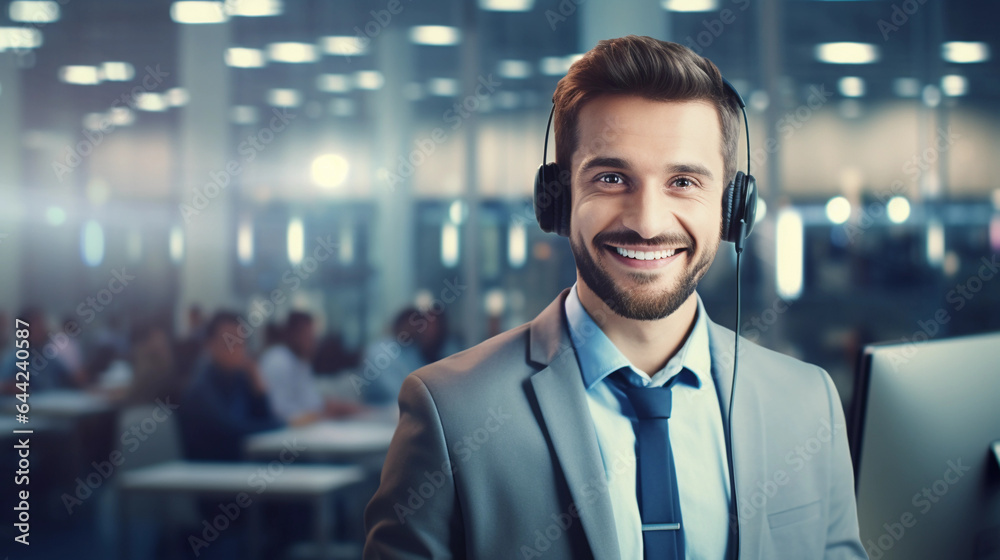 Successful insurance broker in modern office Successful insurance broker in modern office