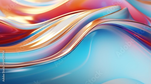 Colorful wave liquid metallic abstract background