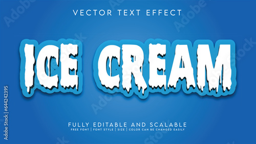 3D Vector Fully Editable and Scalable Text Effect (Ice cream)