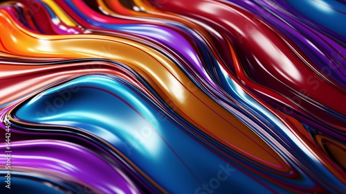 Colorful corrugated metallic liquid abstract background