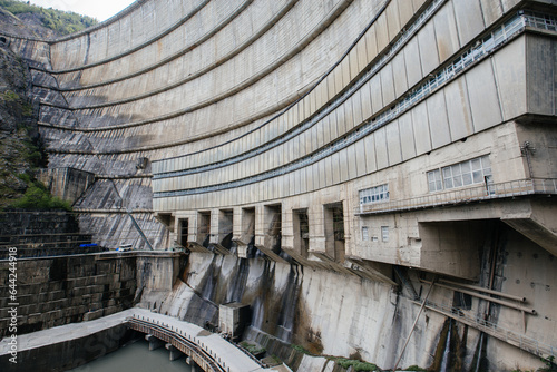 Dam of Enguri hydroelectric power plant in Georgia