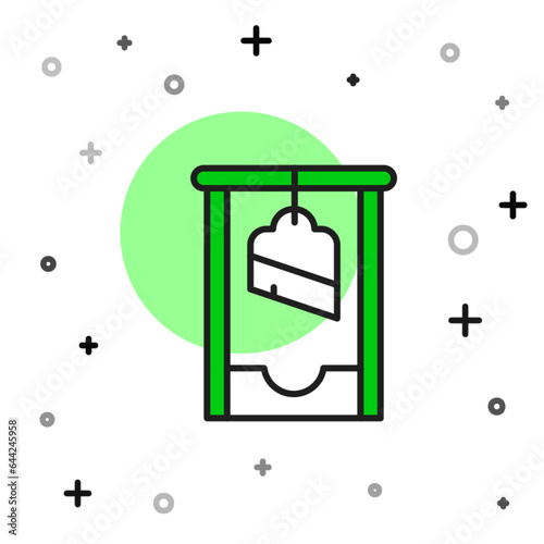 Filled outline Guillotine medieval execution icon isolated on white background. Vector