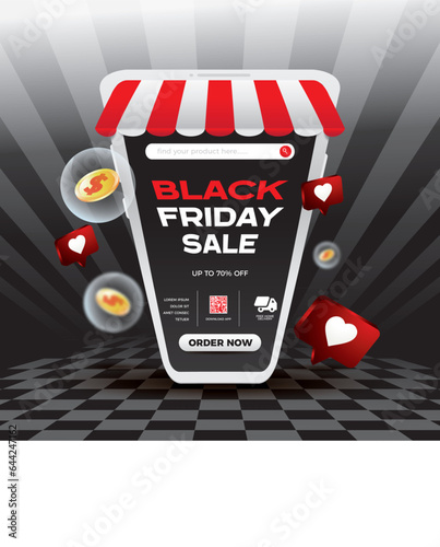 Black Friday Bonanza, Dynamic Sale Poster Template