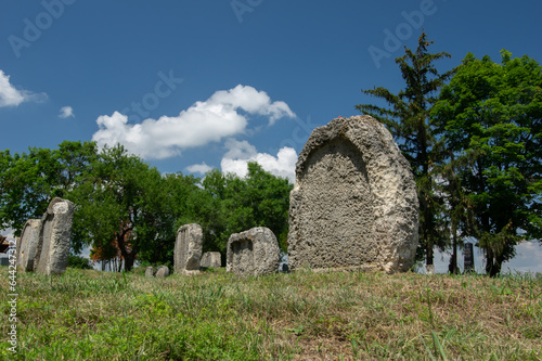 Heart-shaped tombstones in the Famous graveyard in Balatonudvari, Hungary