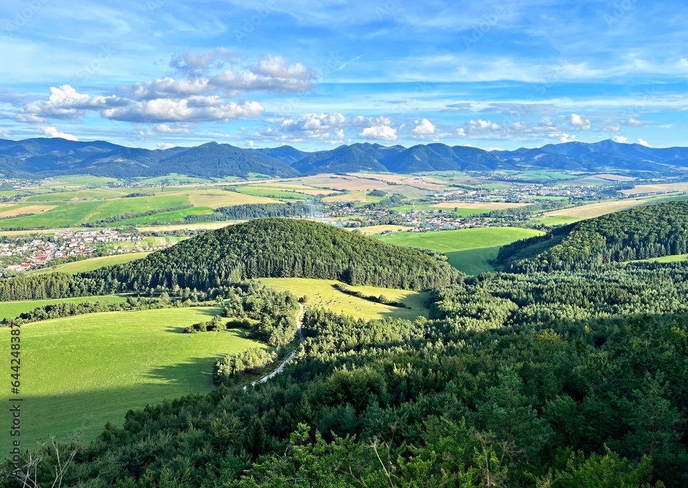 Obraz premium landscape with hills and blue sky