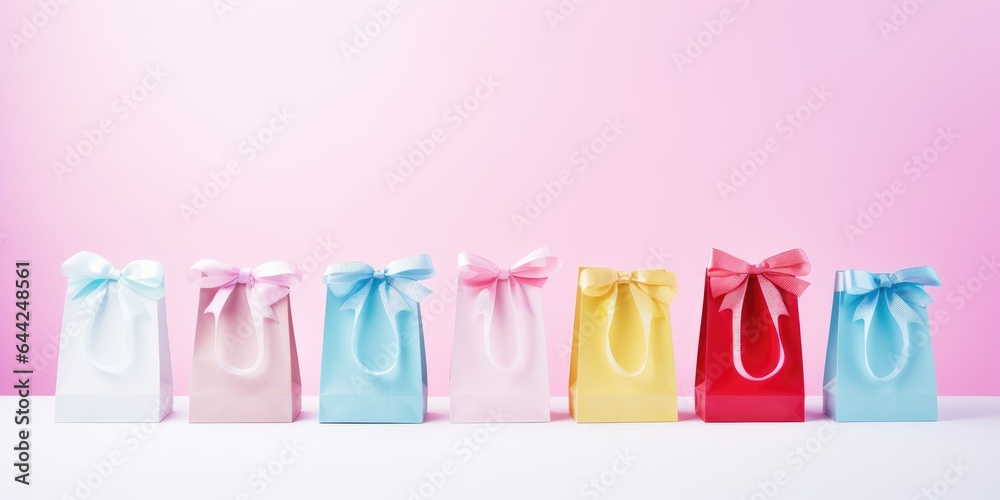 Merry Christmas and Happy new year. Festive background with bag gift. Christmas gift box. Soft pastel color Merry Christmas and Happy new year. Festive background with bag gift. Christmas gift box. Soft pastel color