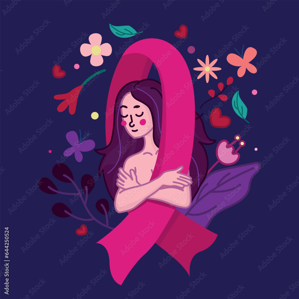 breast cancer awareness, beautiful woman illustration in a pink ribbon, breast cancer awareness, cancer breast cancer awareness, beautiful woman illustration in a pink ribbon, breast cancer awareness, cancer