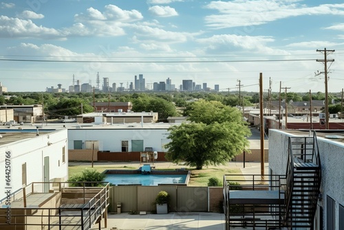 A view of the urban landscape in Irving, Texas. Generative AI