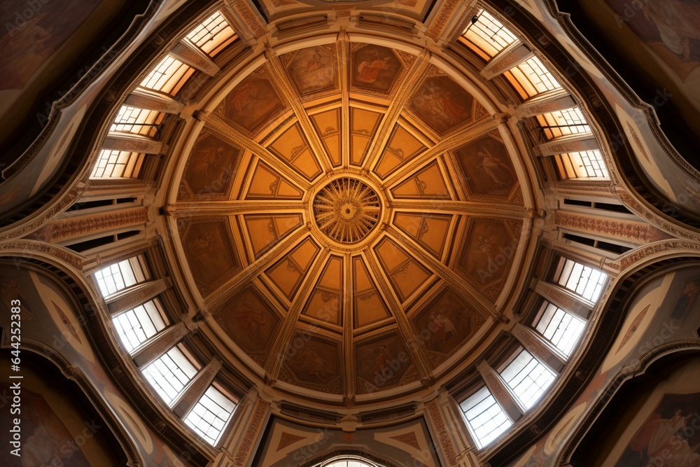 Octagonal dome of Santo Spirito in Sassia, monumental complex near Vatican City in Rome, Italy. Generative AI