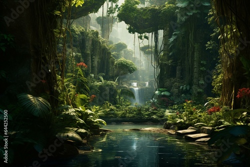 A scenario resembling an Amazonian jungle. Generative AI