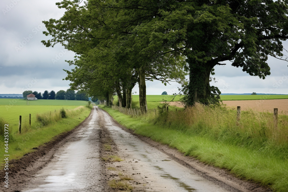 Fototapeta premium View down a beautiful country road.