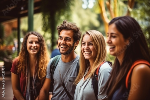 Group of friends hanging out a Zoo. 