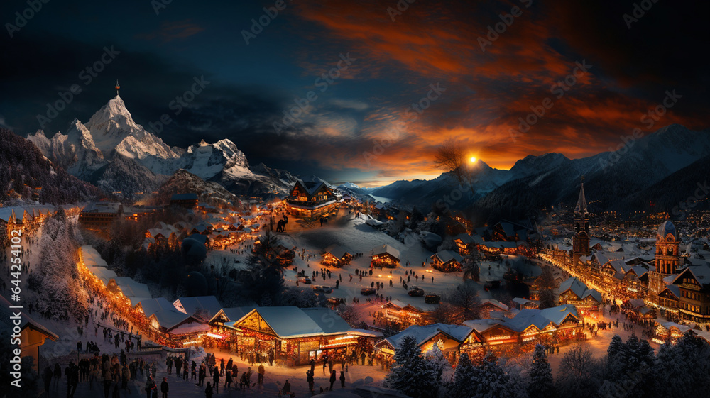 Christmas markets in a mountain village create a magical atmosphere