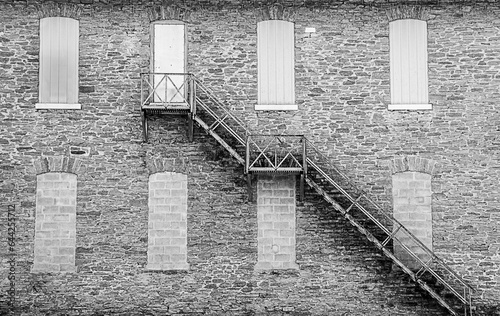 stairway on a brick wall