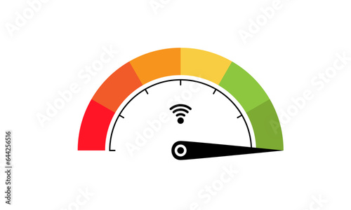 Wifi, wireless signal meter vector illustration. Colorful internet speed measurement illustration. 