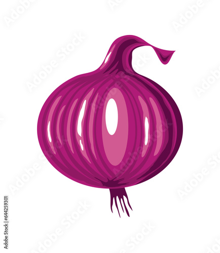 fresh red onion vegetable icon design