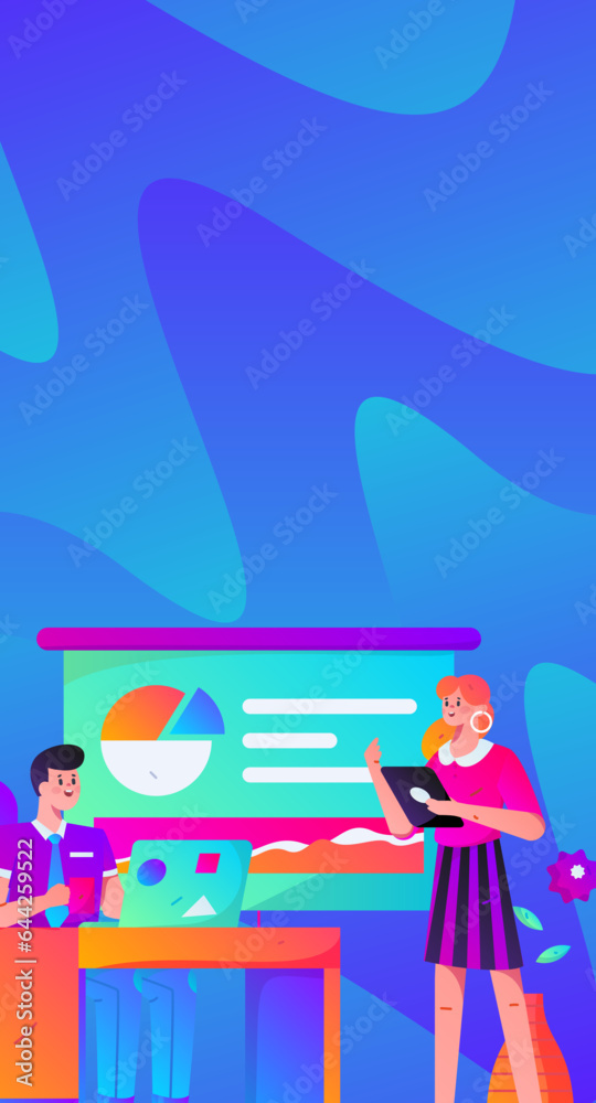 Obraz premium Business People Flat Vector Concept Operation Hand Drawn Illustration 