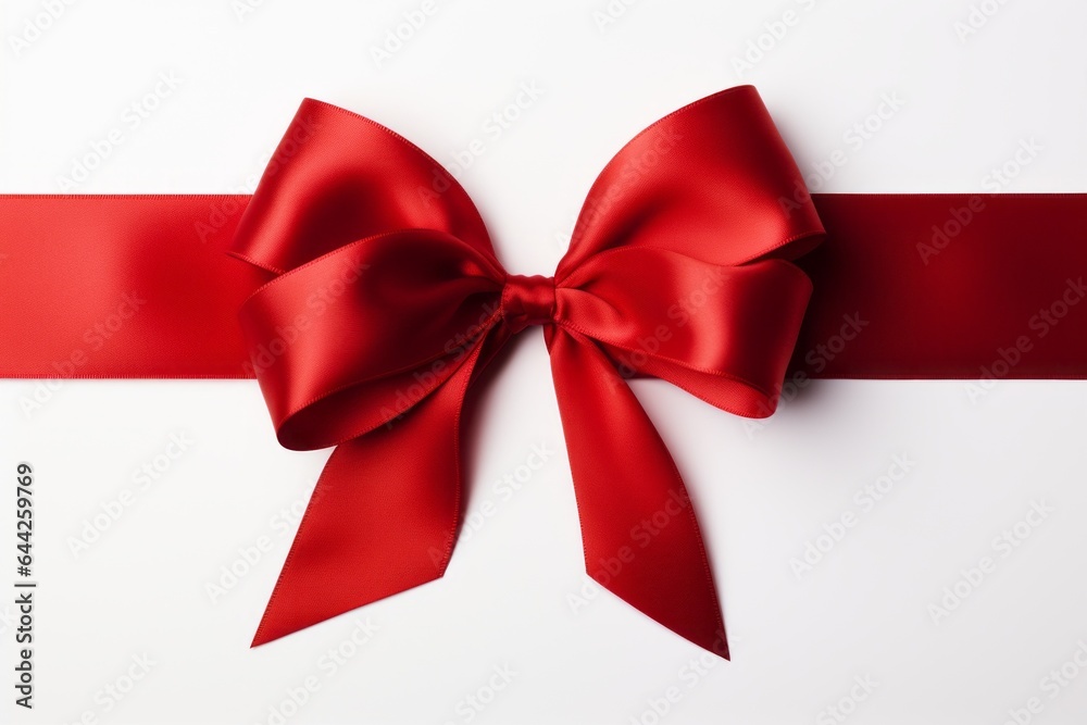 Bow for decorating gifts on a light plain background. Merry christmas and happy new year concept