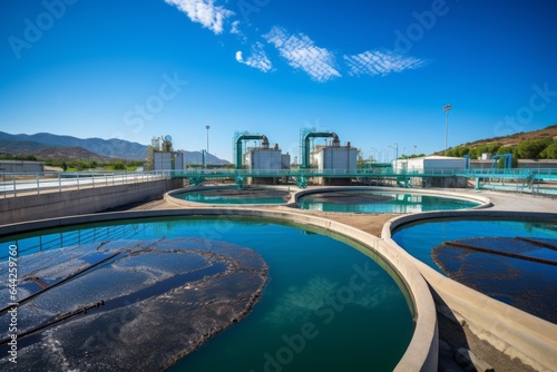 Treatment facilities. Recycling and Ecology concept. Waste processing and water treatment plant