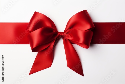 Bow for decorating gifts on a light plain background. Merry christmas and happy new year concept © top images