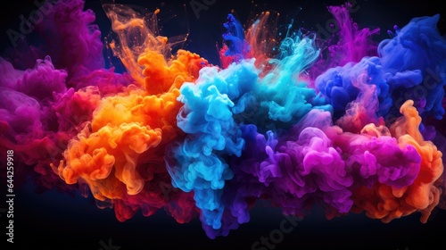 An image of neon smoke coming out of an empty center. © kept