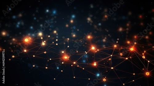 Futuristic network background with interconnected particles.