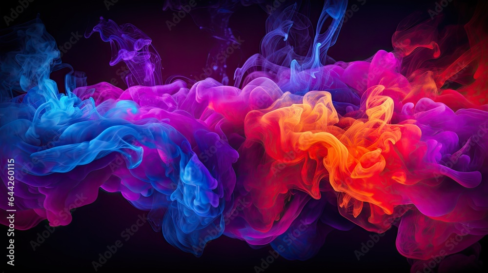 Obraz premium An electrifying and dynamic burst of neon smoke.