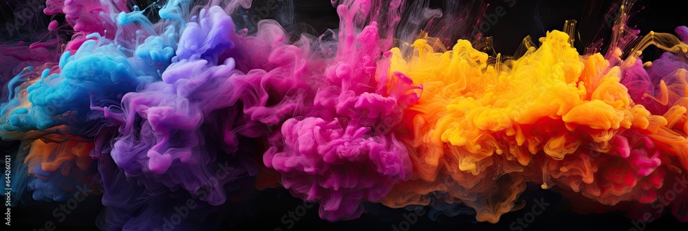 An electrifying and dynamic burst of neon smoke. An electrifying and dynamic burst of neon smoke.