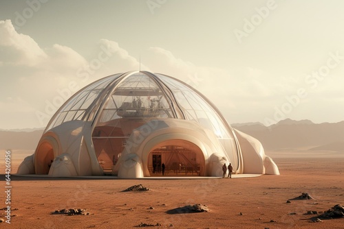A dome structure on Mars. Generative AI