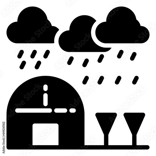 rain icon, glyph icon style