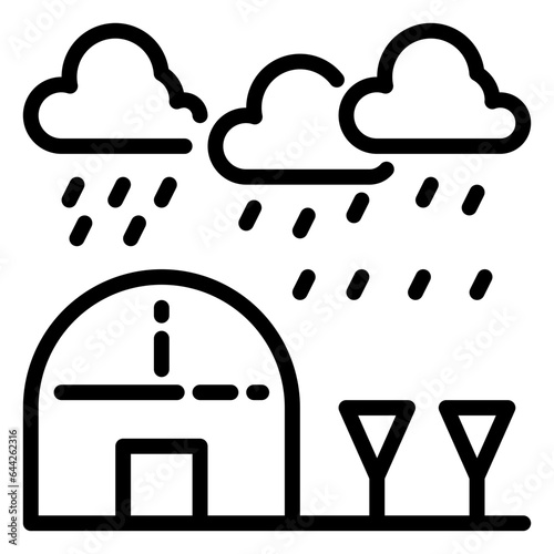 rain icon, line icon style