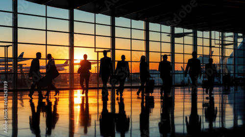 Under the fluorescent lights of the airport, the silhouettes of numerous business people appeared, each in a flurry of haste and importance.