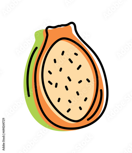 papaya fresh fruit icon