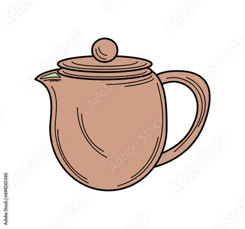 matcha tea kettle icon isolated
