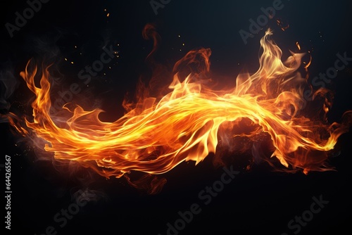 Beautiful stylized flames on a dark background