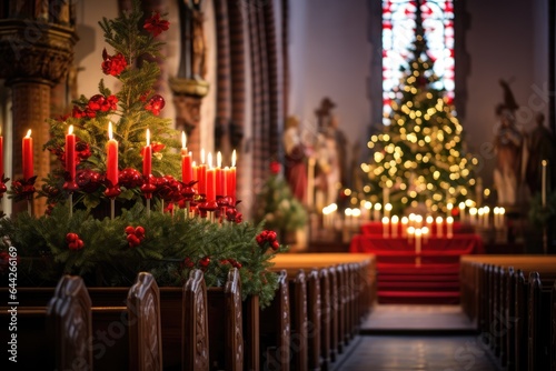 Festive Traditions: Christmas Celebration In a church with family