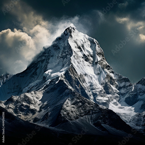 Captivating Mountain Display: Fine Art Photography with High-Contrast Lighting and Gray Seamless Backdrop, Captured through Canon L Series Lens