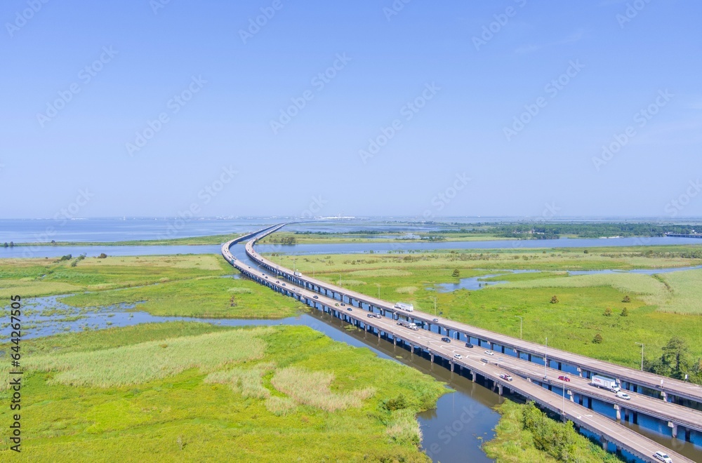 Beautiful blue sky over Mobile Bay, Alabama Beautiful blue sky over Mobile Bay, Alabama