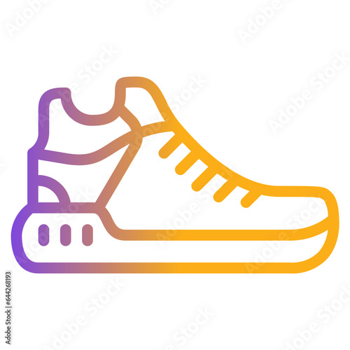  Shoe, Basketball, Sneaker, Footwear, ball Hoop, Sport Icon, gradien style icon vector illustration, Suitable for website, mobile app, print, presentation, infographic and any other project.