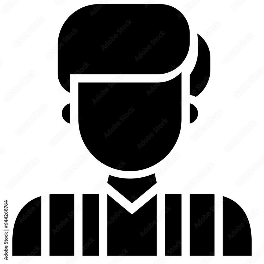  Referee, Judge, Basketball, Avatar, Poeple, Man, Sport Icon, Glyph style icon vector illustration, Suitable for website, mobile app, print, presentation, infographic and any other project.