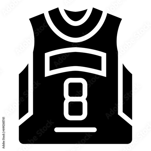  Jersey, Basketball, Shirt, Tshirt, Uniform, Sport, Fashion Icon, Glyph style icon vector illustration, Suitable for website, mobile app, print, presentation, infographic and any other project.