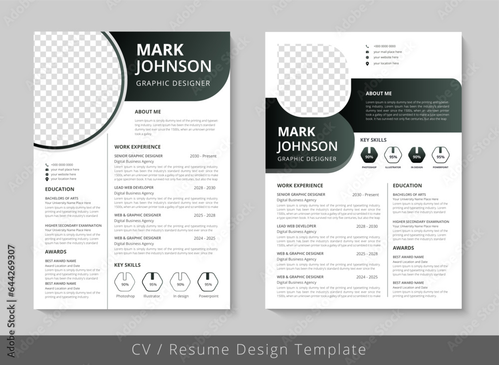Resume and CV template design for business curriculum vitae clean Resume and CV template design for business curriculum vitae clean